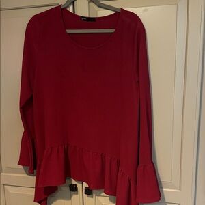 Apt. 9 Red Asymmetrical Blouse